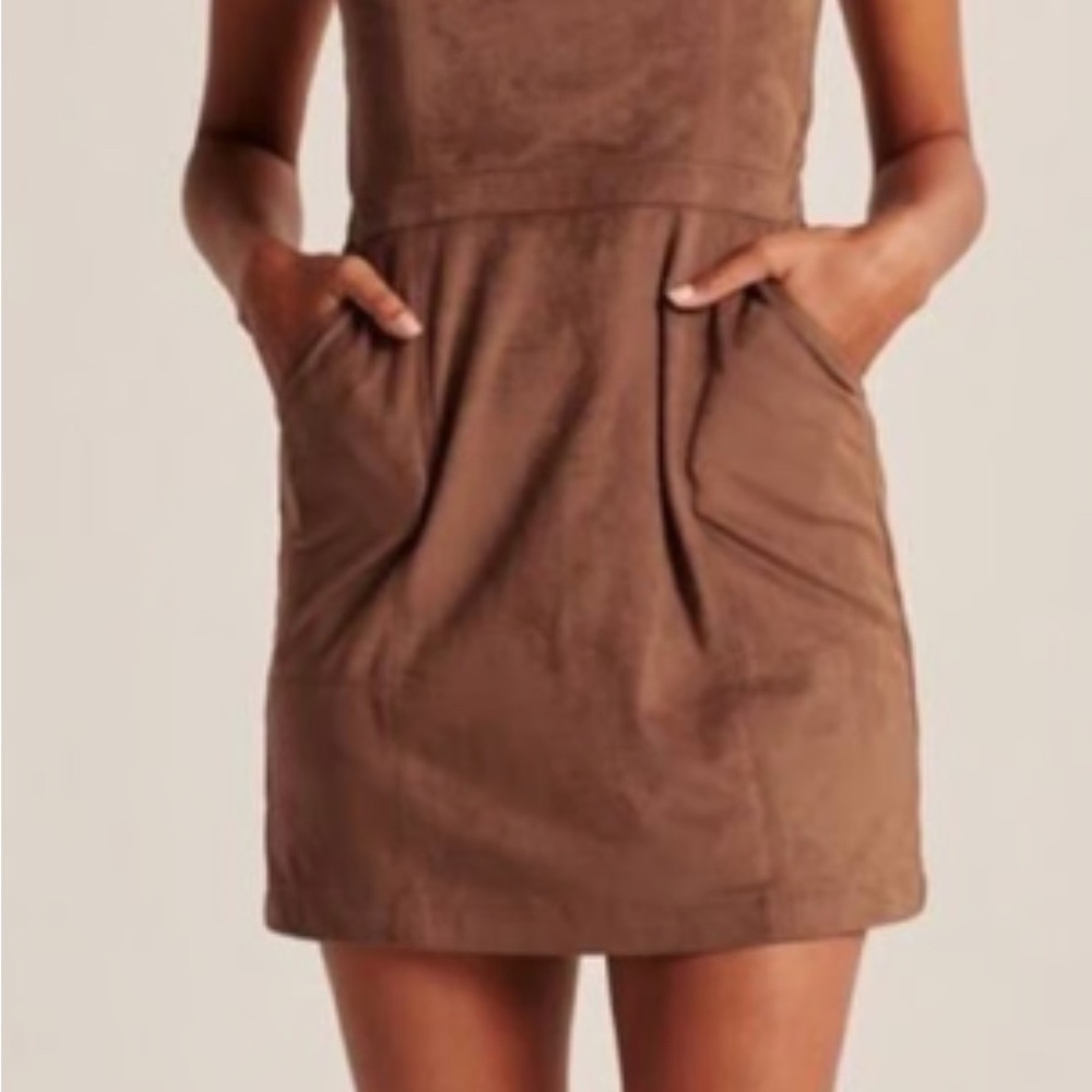 Chic Brown Suede Mini Dress